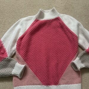 LOFT Color block Cowl Neck Sweater